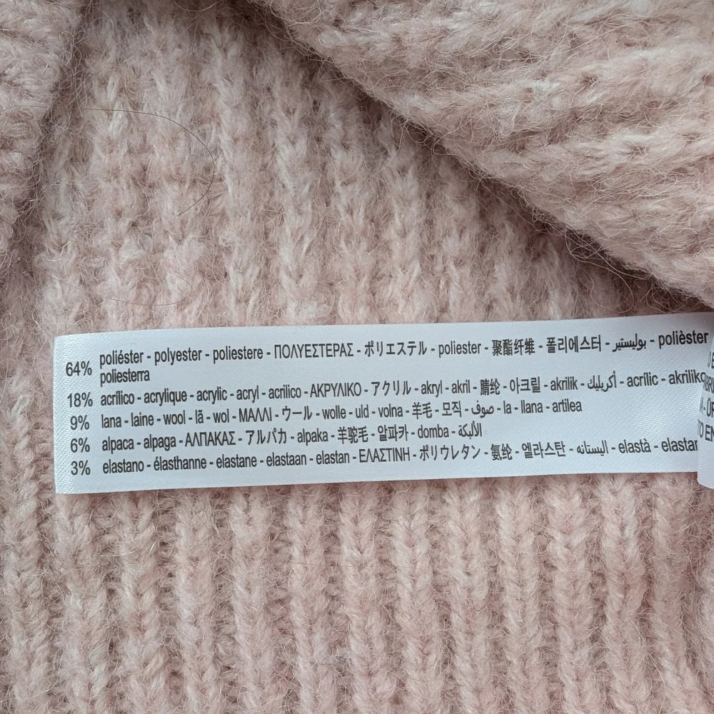 Zara Oversized Pink Turtleneck Knit Sweater Small - Picture 6 of 10